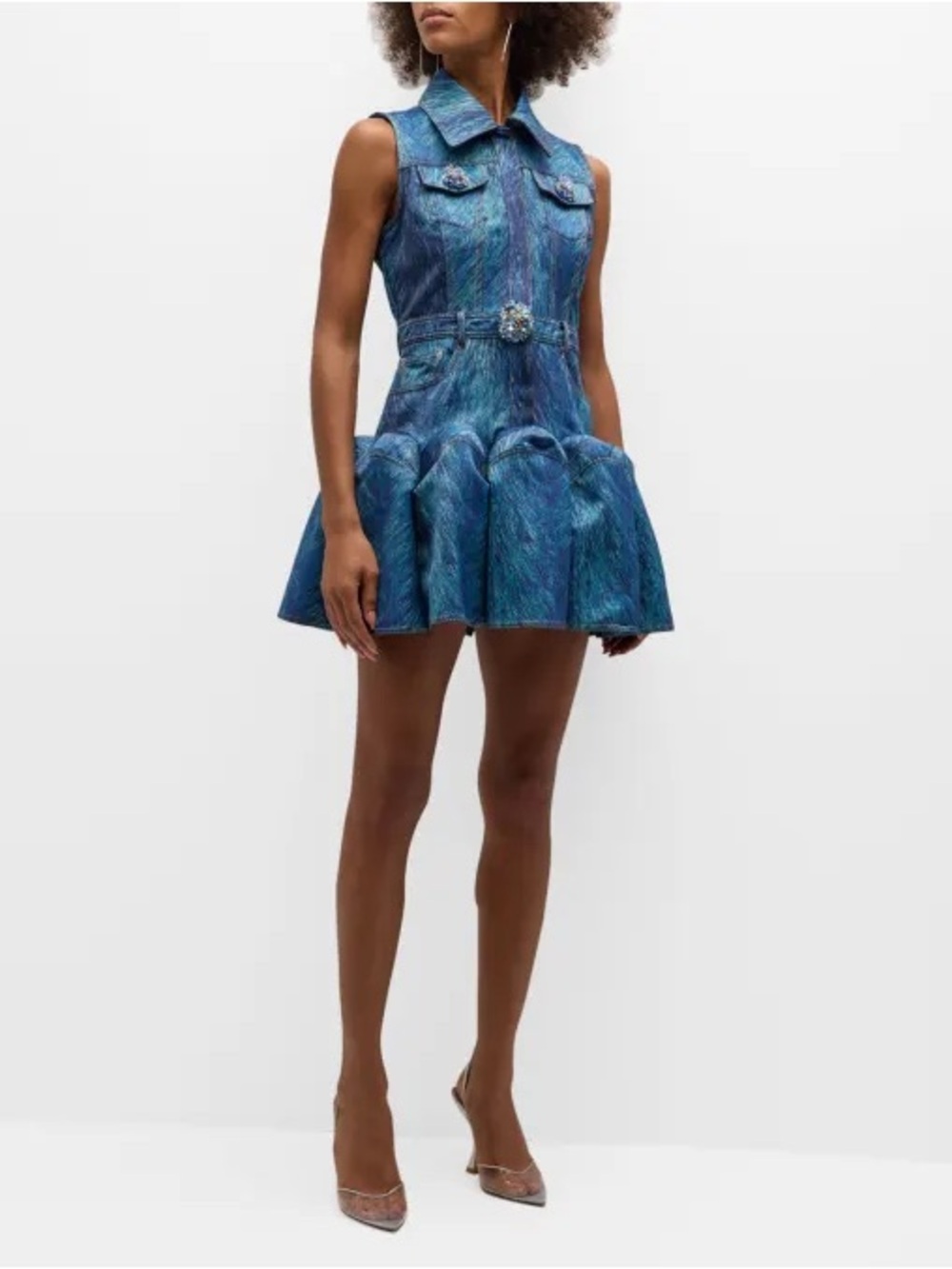 Area Textured Mini Dress